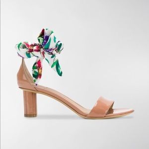 Ferragamo Tursi Bow Bush Patent Sandals